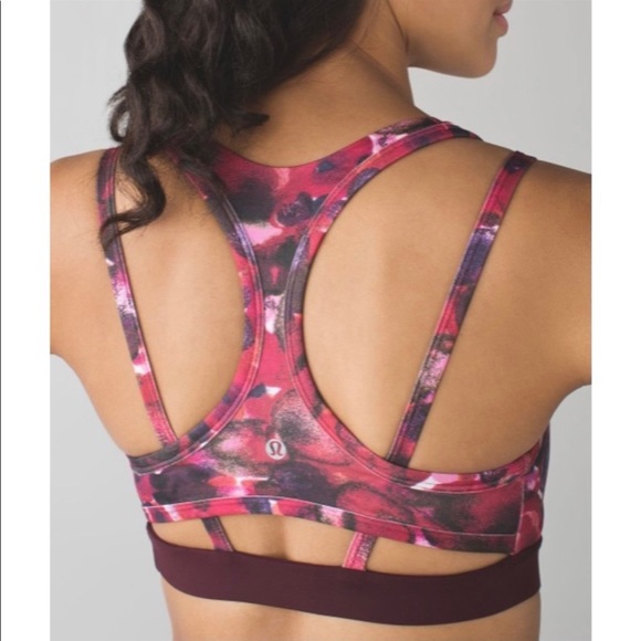 Lululemon Splendour Racerback Sports Bra Poppy Petals Multi size 4 - Picture 1 of 6
